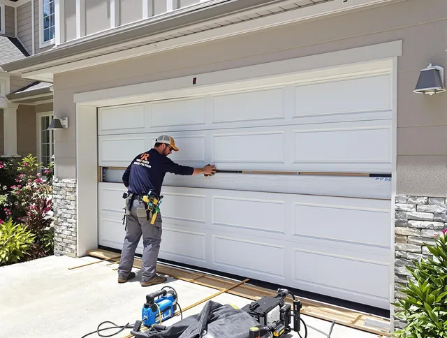 Richmond Heights Garage Door Repair team performing complete garage door replacement at Richmond Heights residence