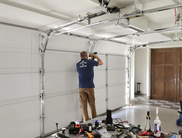 Richmond Heights Garage Door Repair certified technician performing precision garage door repair in Richmond Heights